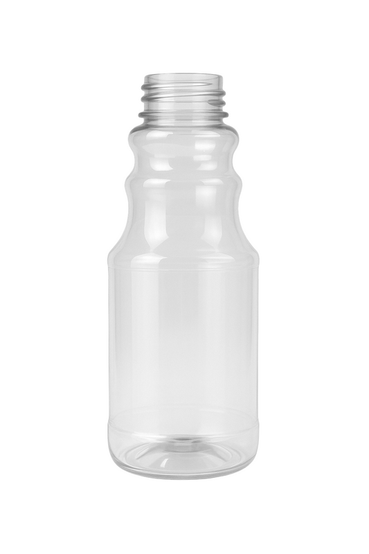 16 oz Clear Juice Bottle - Multiple Cap Colors Available