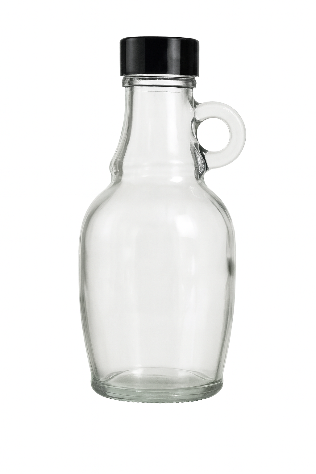 16 oz Clear Glass Bottle with Handle – Sold with or without Cap