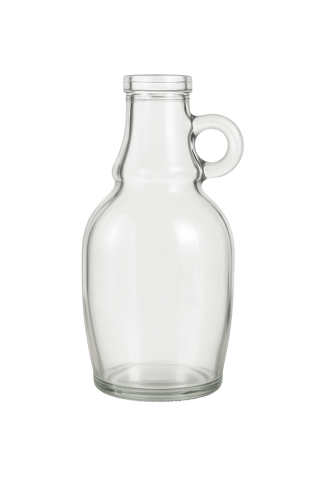 16 oz Clear Glass Bottle with Handle – Sold with or without Cap