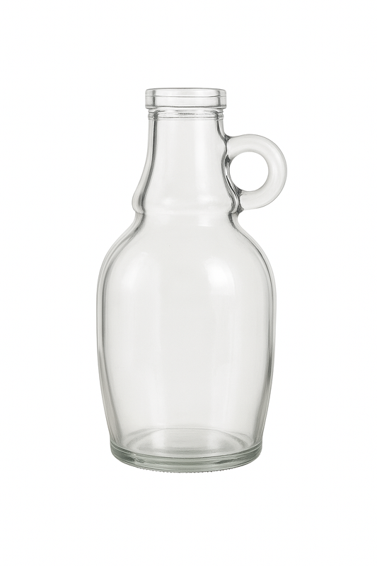 16 oz Clear Glass Bottle with Handle – Sold with or without Cap