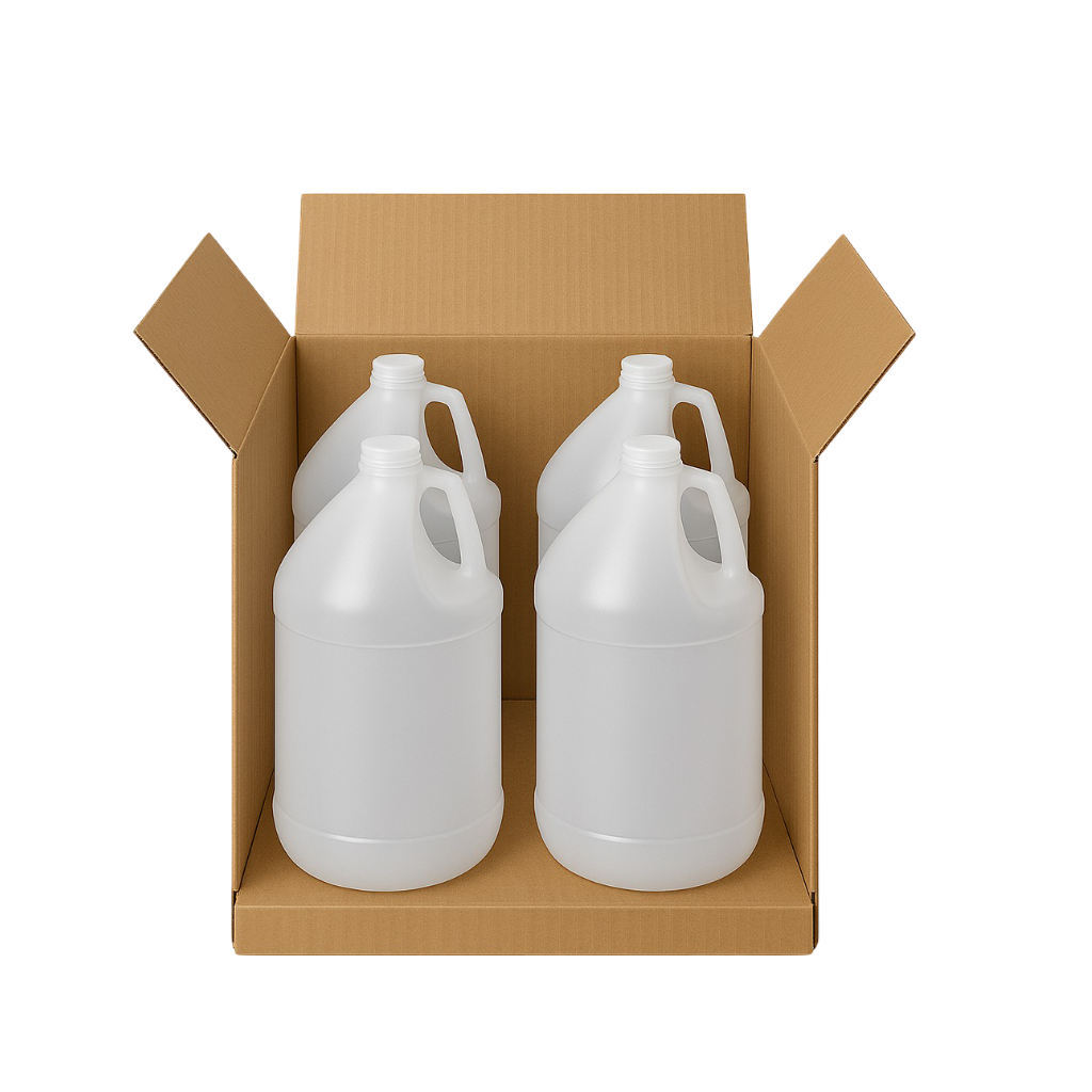 Box for Packing 128 oz Industrial Round Gallons – Single or Pack of 25