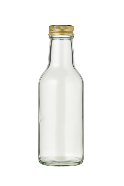 Clear glass bottle 13 oz – Single or Case of 24 with Cap Options