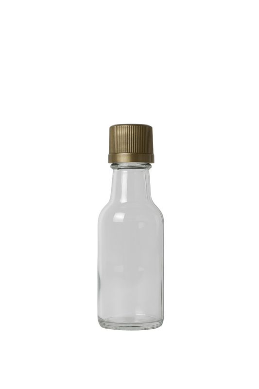 50 ml (1.69 oz) Plastic Bottle with Gold Cap
