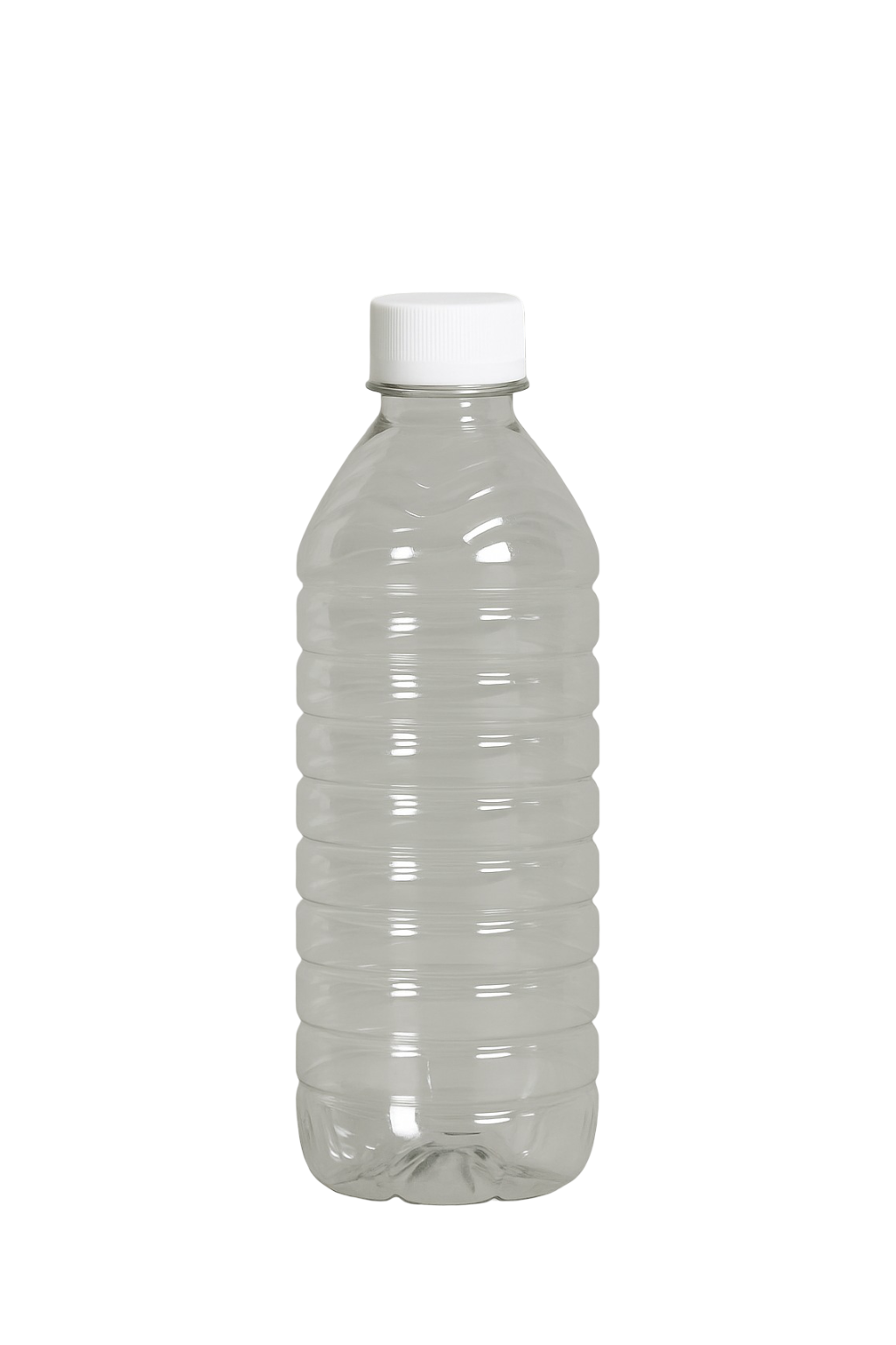 16 OZ Clear Ribbed Water Bottle– Bulk Pack