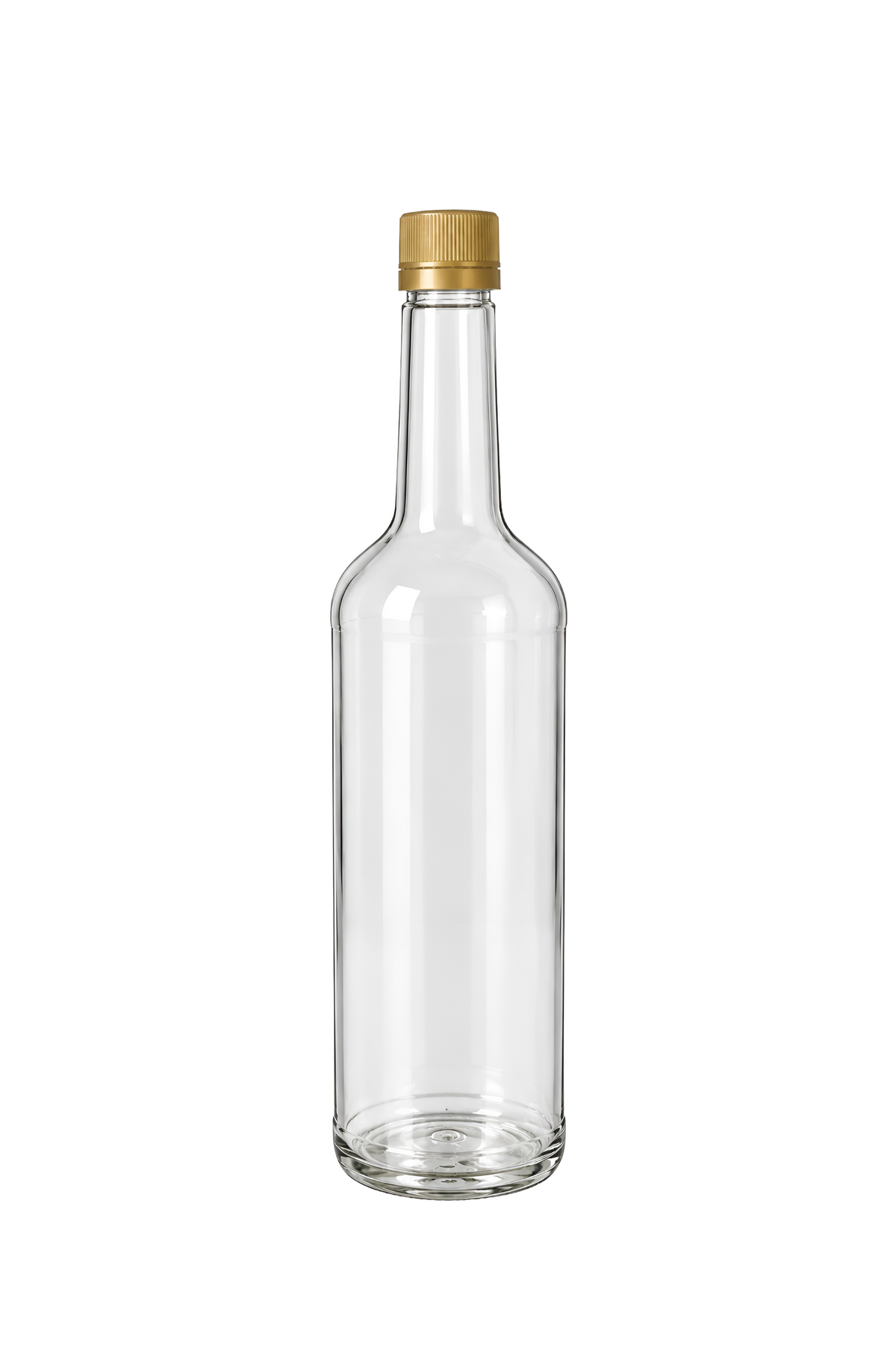 750 ml Clear PET Bottle – Box of 12 Units with Assorted Cap Colors