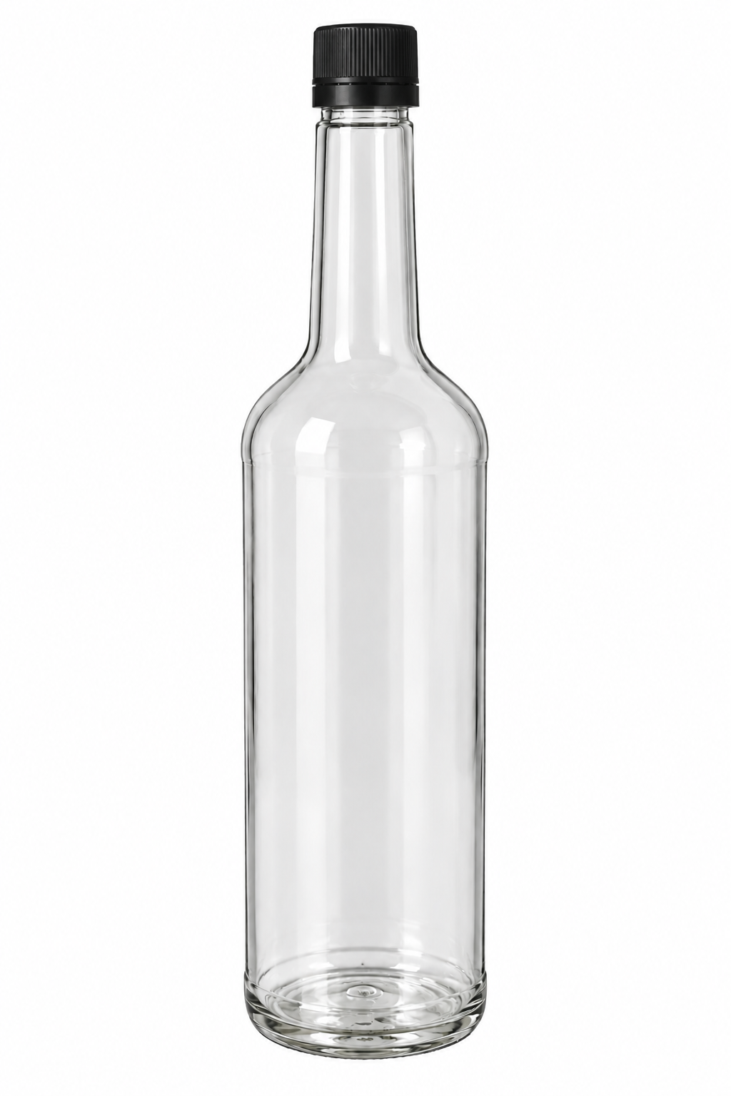 750 ml Clear PET Bottle – Box of 12 Units with Assorted Cap Colors
